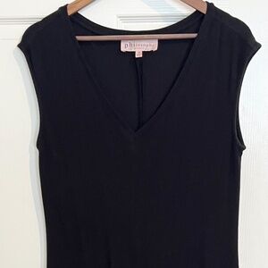 Philosophy V Neck Capsleeve Midi Maxi Dress